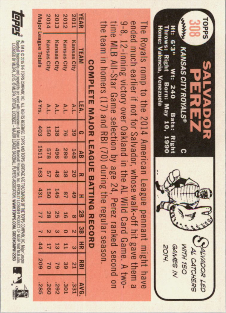 A0025- 2015 Topps Heritage BB #s 250-493 +Rookies -You Pick- 15+ FREE US SHIP - Picture 184 of 323