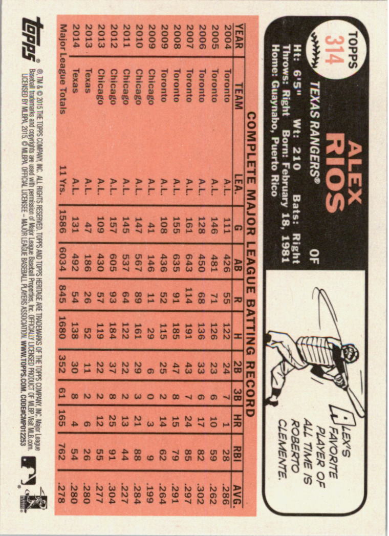 A0025- 2015 Topps Heritage BB #s 250-493 +Rookies -You Pick- 15+ FREE US SHIP - Picture 188 of 323