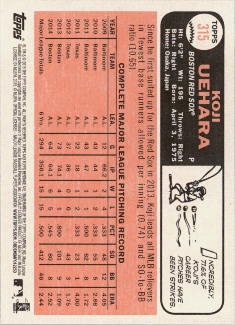 A0025- 2015 Topps Heritage BB #s 250-493 +Rookies -You Pick- 15+ FREE US SHIP - Picture 59 of 323
