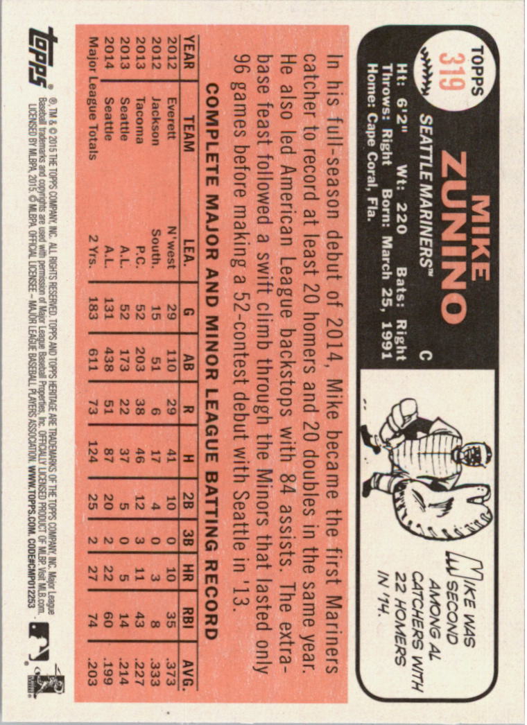 A0025- 2015 Topps Heritage BB #s 250-493 +Rookies -You Pick- 15+ FREE US SHIP - Picture 63 of 323