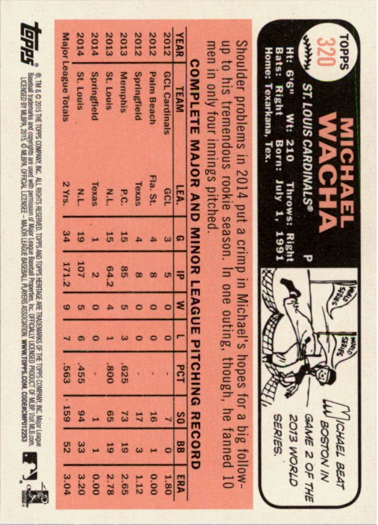 A0025- 2015 Topps Heritage BB #s 250-493 +Rookies -You Pick- 15+ FREE US SHIP - Picture 190 of 323