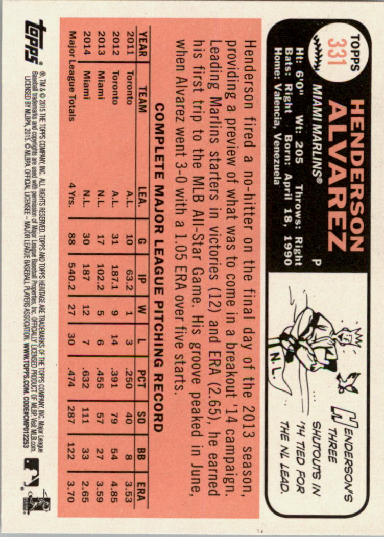 A0025- 2015 Topps Heritage BB #s 250-493 +Rookies -You Pick- 15+ FREE US SHIP - Picture 77 of 323