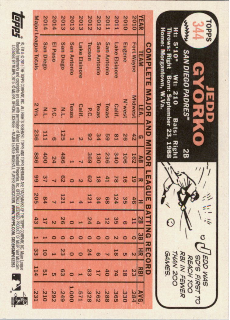 A0025- 2015 Topps Heritage BB #s 250-493 +Rookies -You Pick- 15+ FREE US SHIP - Picture 85 of 323