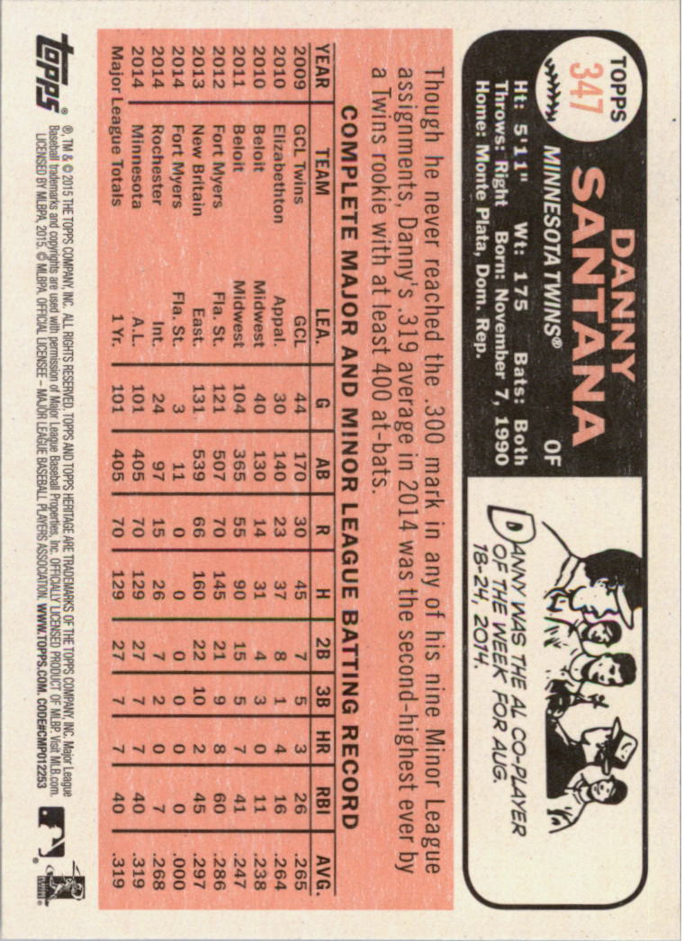 A0025- 2015 Topps Heritage BB #s 250-493 +Rookies -You Pick- 15+ FREE US SHIP - Picture 89 of 323