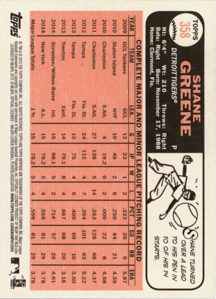 A0025- 2015 Topps Heritage BB #s 250-493 +Rookies -You Pick- 15+ FREE US SHIP - Picture 94 of 323