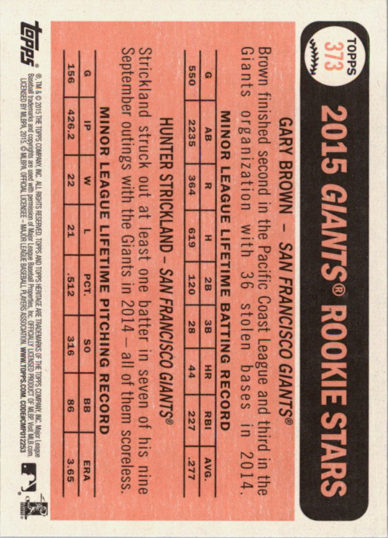 A0025- 2015 Topps Heritage BB #s 250-493 +Rookies -You Pick- 15+ FREE US SHIP - Picture 279 of 323