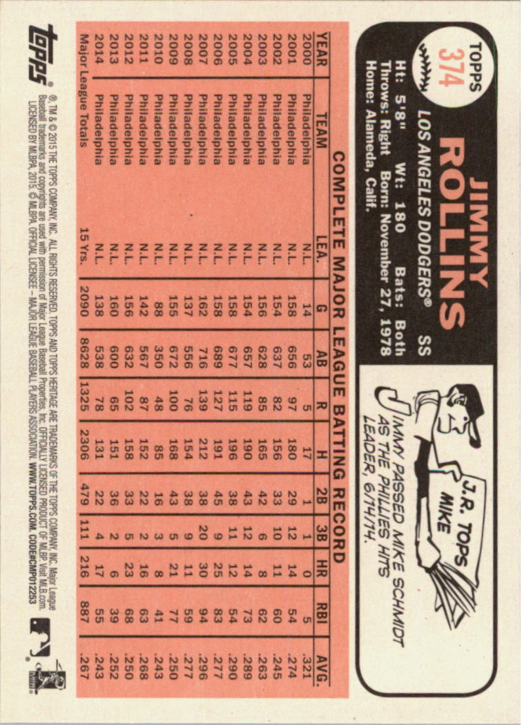 A0025- 2015 Topps Heritage BB #s 250-493 +Rookies -You Pick- 15+ FREE US SHIP - Picture 226 of 323