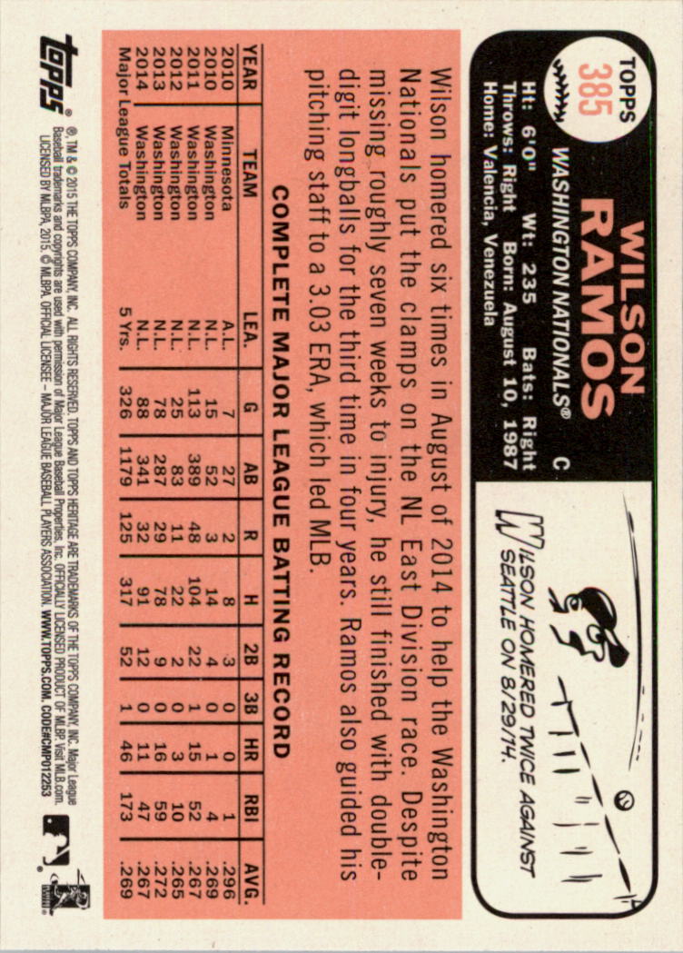 A0025- 2015 Topps Heritage BB #s 250-493 +Rookies -You Pick- 15+ FREE US SHIP - Picture 114 of 323
