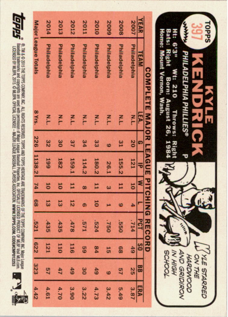 A0025- 2015 Topps Heritage BB #s 250-493 +Rookies -You Pick- 15+ FREE US SHIP - Picture 124 of 323
