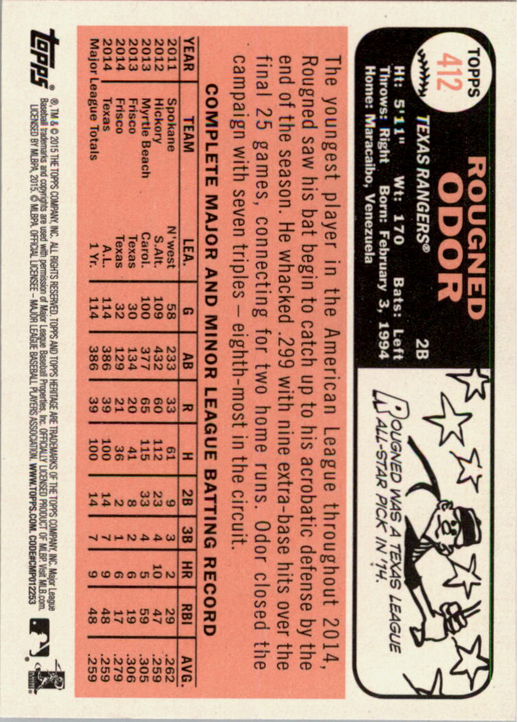 A0025- 2015 Topps Heritage BB #s 250-493 +Rookies -You Pick- 15+ FREE US SHIP - Picture 253 of 323