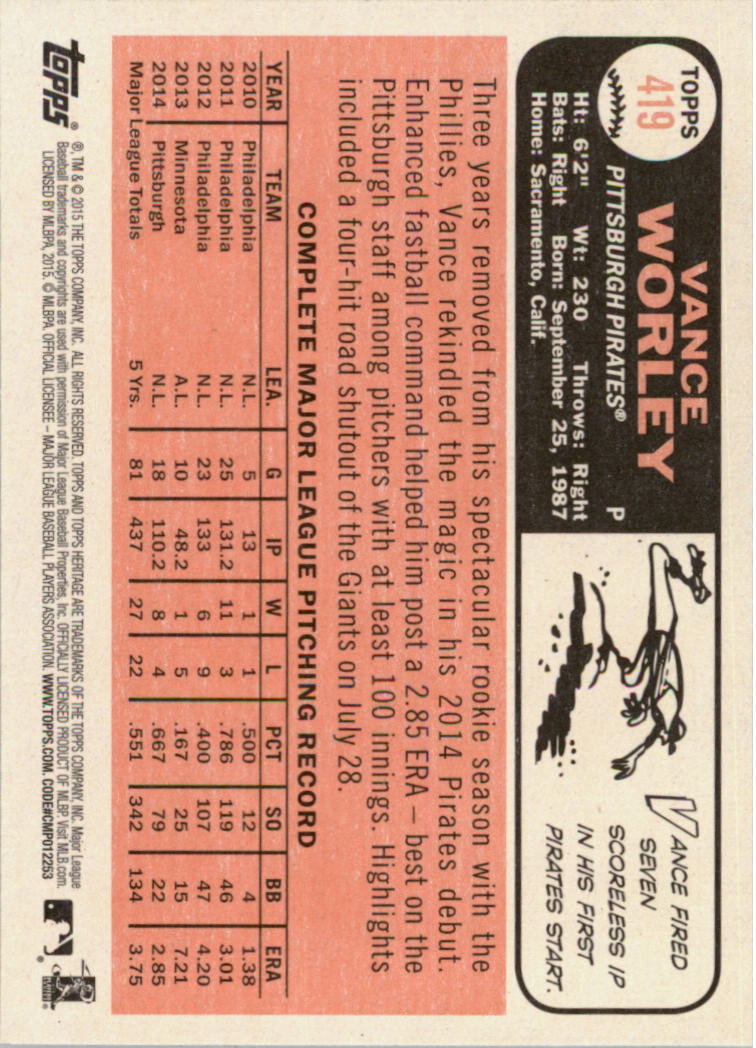A0025- 2015 Topps Heritage BB #s 250-493 +Rookies -You Pick- 15+ FREE US SHIP - Picture 151 of 323