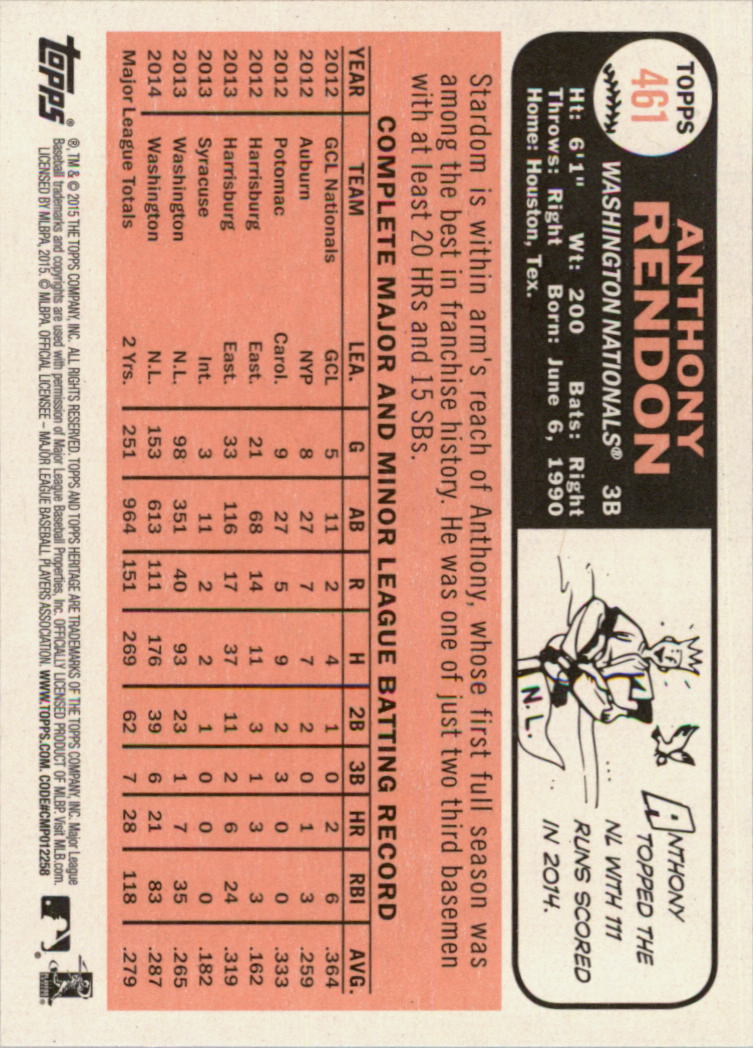 A0025- 2015 Topps Heritage BB #s 250-493 +Rookies -You Pick- 15+ FREE US SHIP - Picture 319 of 323