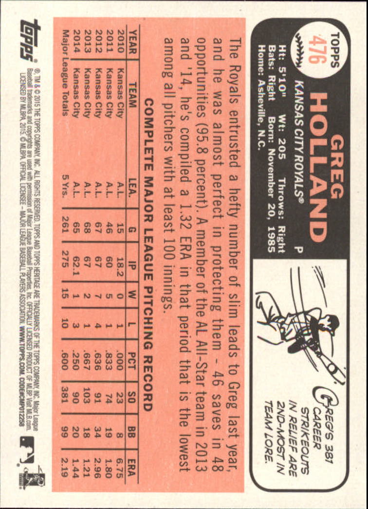 A0025- 2015 Topps Heritage BB #s 250-493 +Rookies -You Pick- 15+ FREE US SHIP - Picture 287 of 323