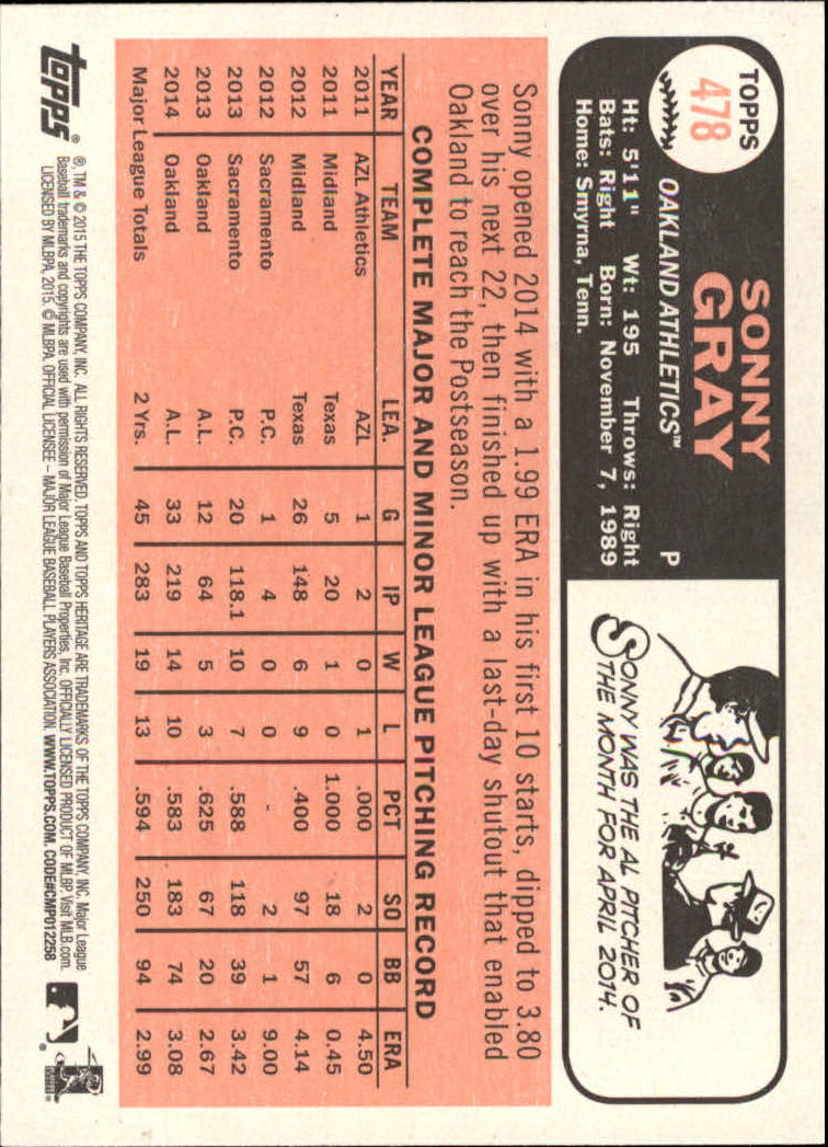 A0025- 2015 Topps Heritage BB #s 250-493 +Rookies -You Pick- 15+ FREE US SHIP - Picture 295 of 323