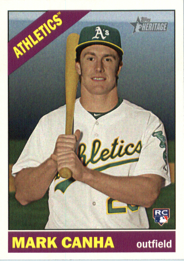 2015 Topps Heritage Oakland Athletics Baseball Card #642 Mark Canha Rookie. rookie card picture