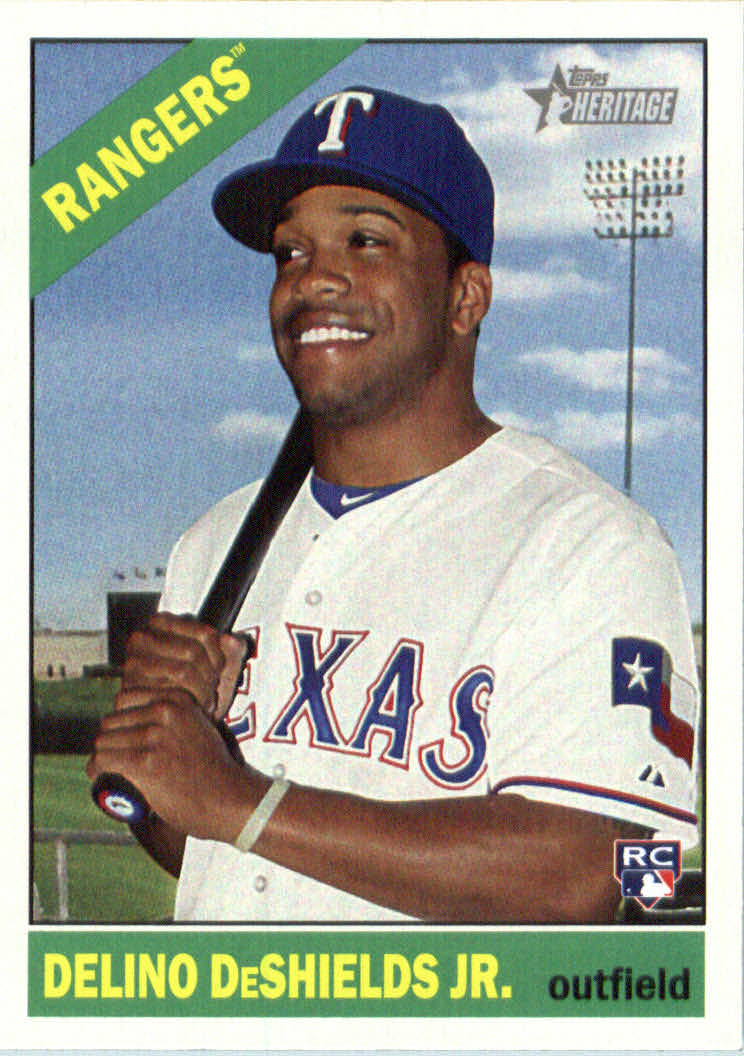 2015 Topps Heritage Texas Rangers Baseball Card #699 Delino DeShields Jr. Rookie. rookie card picture