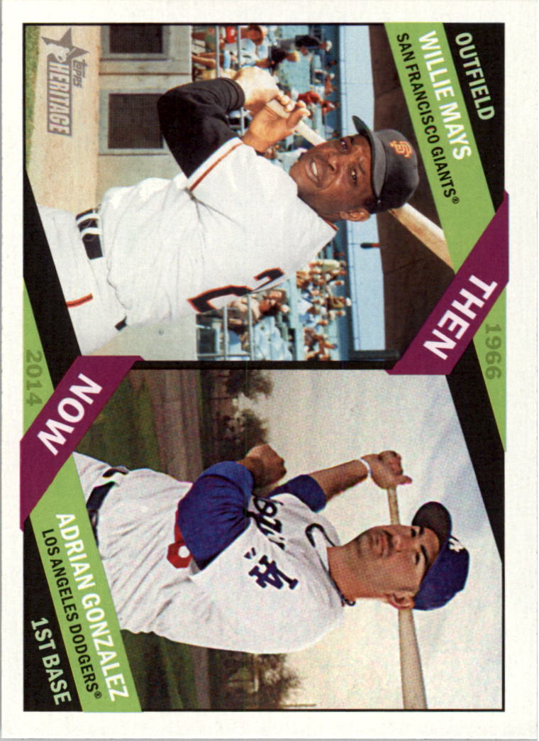 2015 Topps Heritage Then and Now #TAN2 Adrian Gonzalez/Willie Mays