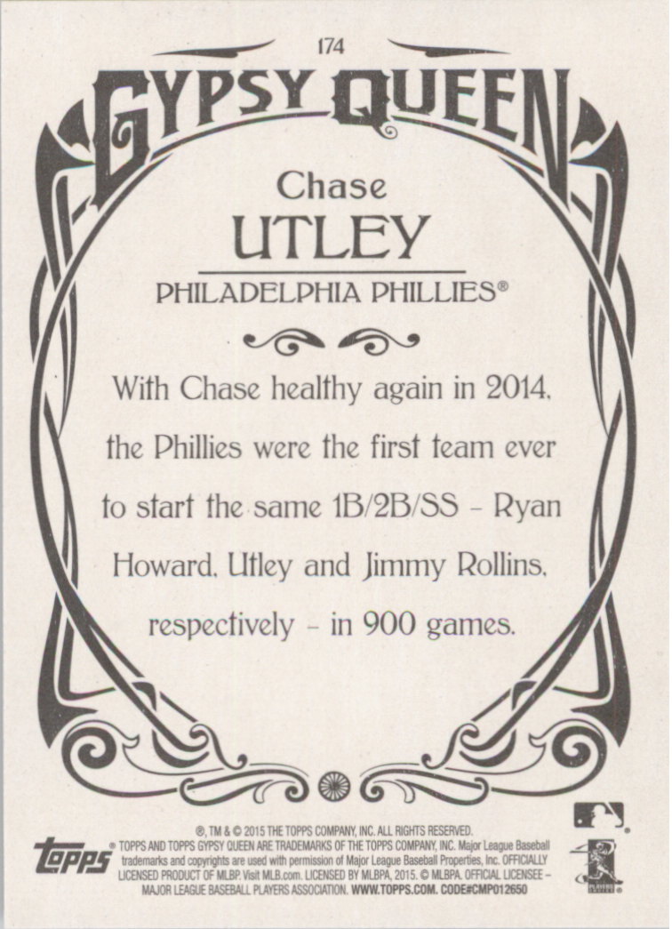 2015 Topps Gypsy Queen #174 Chase Utley back image