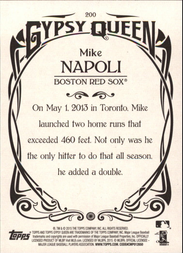 2015 Topps Gypsy Queen #200 Mike Napoli back image