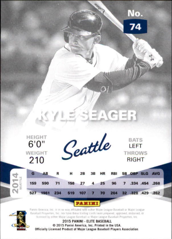 2015 Elite #74 Kyle Seager back image