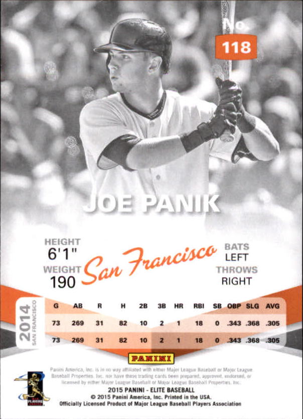 2015 Elite #118 Joe Panik back image