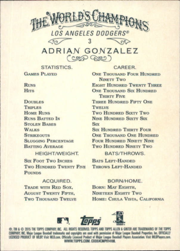 A4123- 2015 Topps Allen and Ginter BB Cards 1-250 -You Pick- 15+ FREE US SHIP - Picture 3 of 337