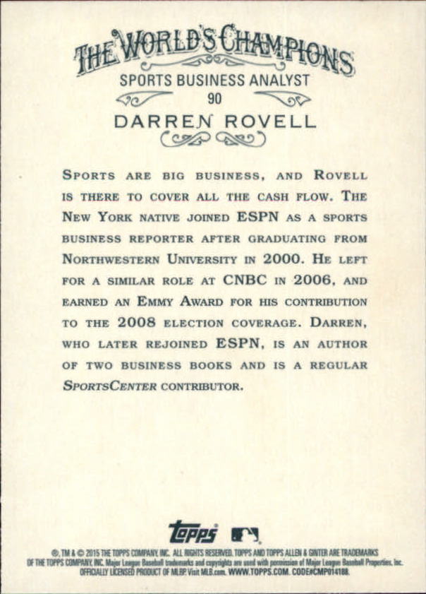 2015 Topps Allen and Ginter #90 Darren Rovell back image