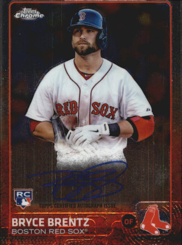 2015 Topps Chrome Rookie Autographs Baseball Card #ARBB Bryce Brentz . rookie card picture