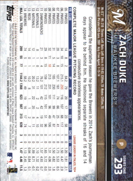 A4813- 2015 Topps Mini BB Card #s 252-501 +Rookies -You Pick- 15+ FREE US SHIP - Picture 81 of 471