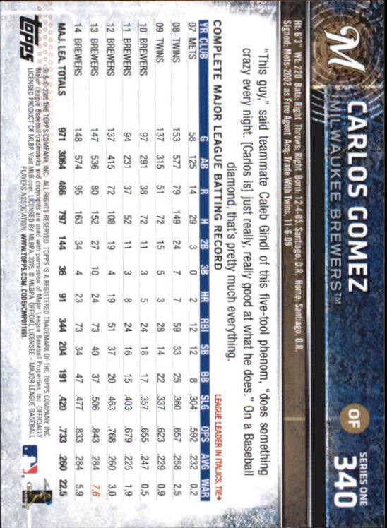 A4813- 2015 Topps Mini BB Card #s 252-501 +Rookies -You Pick- 15+ FREE US SHIP - Picture 169 of 471