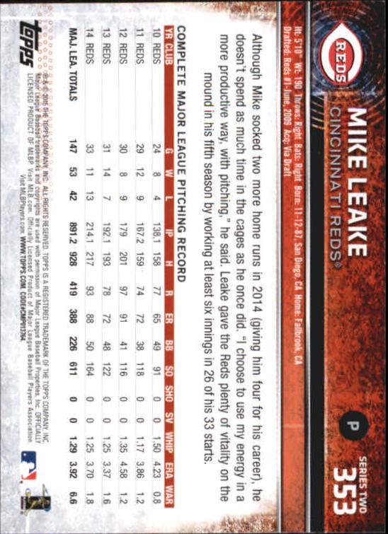A4813- 2015 Topps Mini BB Card #s 252-501 +Rookies -You Pick- 15+ FREE US SHIP - Picture 193 of 471