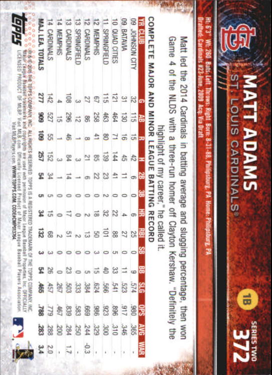 A4813- 2015 Topps Mini BB Card #s 252-501 +Rookies -You Pick- 15+ FREE US SHIP - Picture 229 of 471
