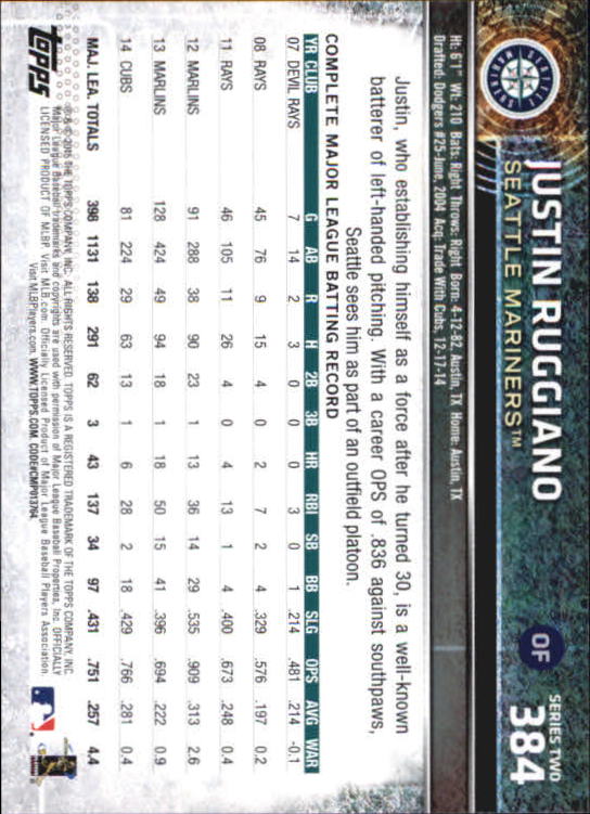 A4813- 2015 Topps Mini BB Card #s 252-501 +Rookies -You Pick- 15+ FREE US SHIP - Picture 253 of 471