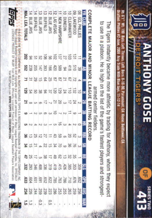 A4813- 2015 Topps Mini BB Card #s 252-501 +Rookies -You Pick- 15+ FREE US SHIP - Picture 303 of 471
