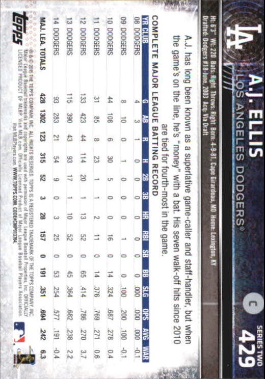 A4813- 2015 Topps Mini BB Card #s 252-501 +Rookies -You Pick- 15+ FREE US SHIP - Picture 335 of 471