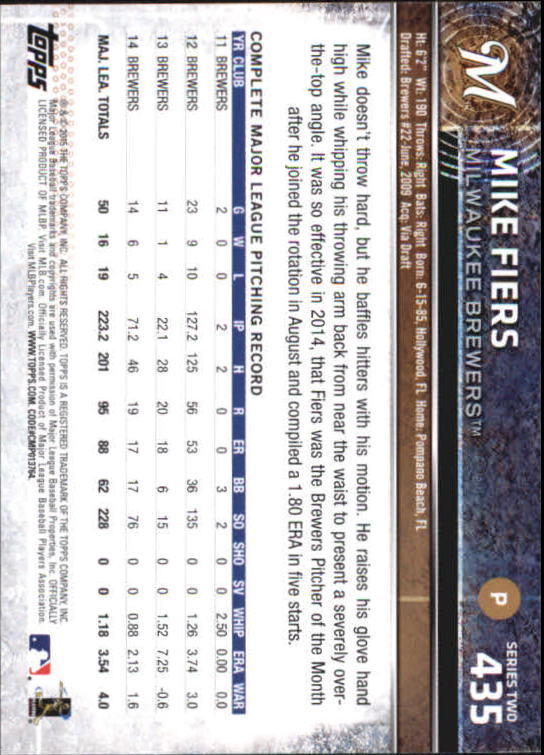 A4813- 2015 Topps Mini BB Card #s 252-501 +Rookies -You Pick- 15+ FREE US SHIP - Picture 347 of 471