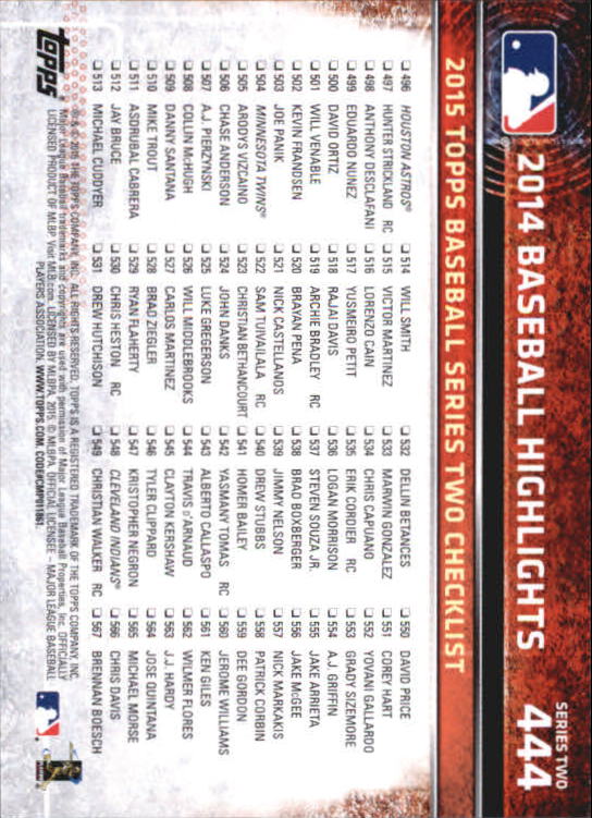 A4813- 2015 Topps Mini BB Card #s 252-501 +Rookies -You Pick- 15+ FREE US SHIP - Picture 363 of 471