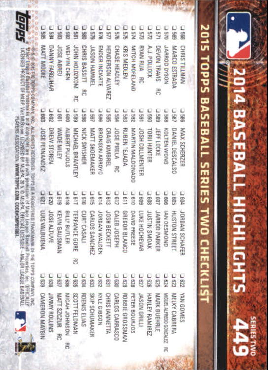 A4813- 2015 Topps Mini BB Card #s 252-501 +Rookies -You Pick- 15+ FREE US SHIP - Picture 373 of 471