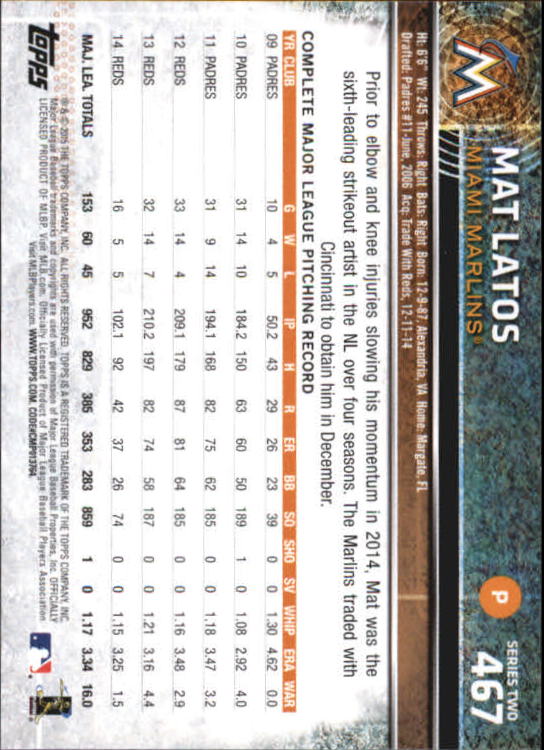A4813- 2015 Topps Mini BB Card #s 252-501 +Rookies -You Pick- 15+ FREE US SHIP - Picture 407 of 471