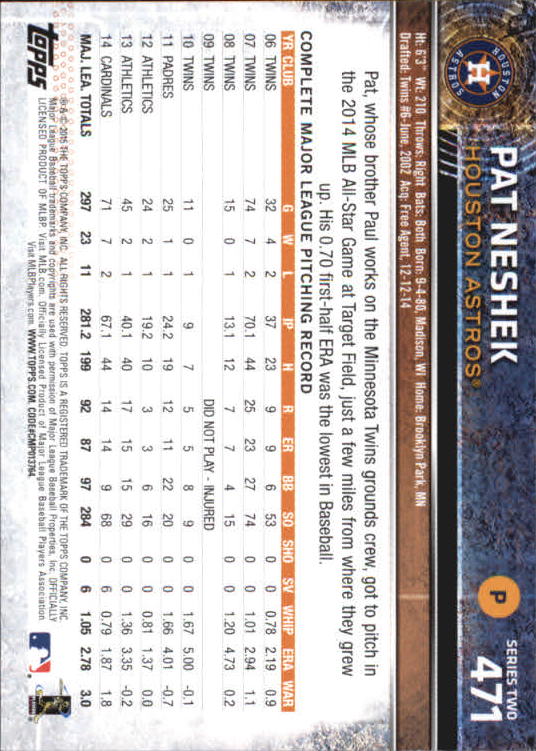 A4813- 2015 Topps Mini BB Card #s 252-501 +Rookies -You Pick- 15+ FREE US SHIP - Picture 415 of 471