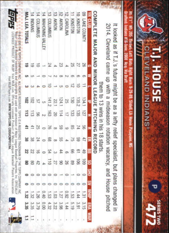 A4813- 2015 Topps Mini BB Card #s 252-501 +Rookies -You Pick- 15+ FREE US SHIP - Picture 417 of 471