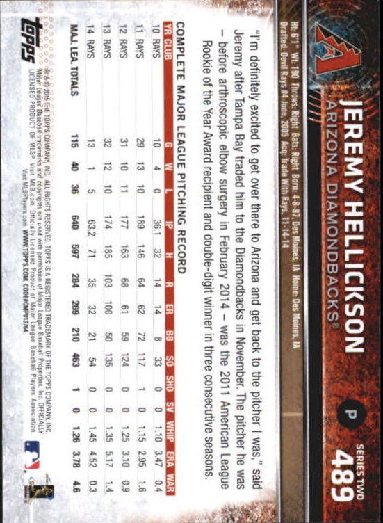 A4813- 2015 Topps Mini BB Card #s 252-501 +Rookies -You Pick- 15+ FREE US SHIP - Picture 451 of 471
