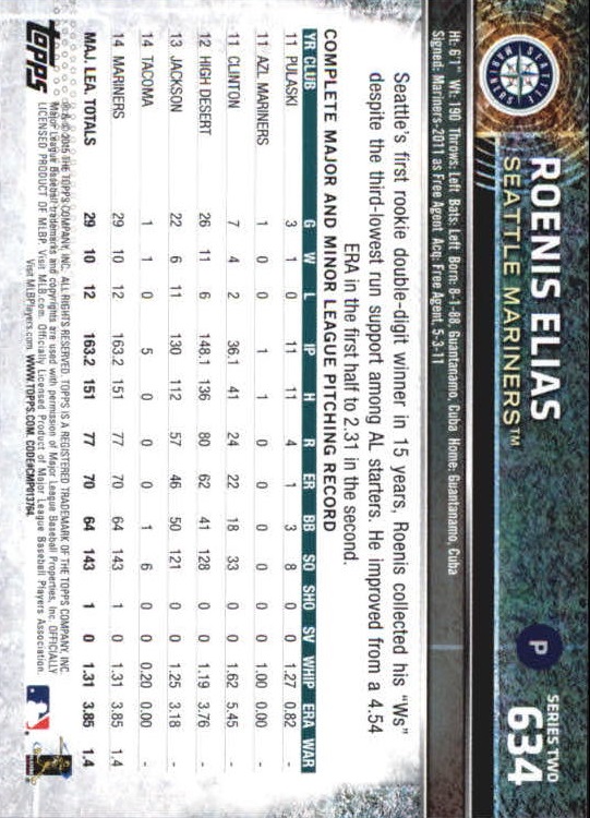 A4813- 2015 Topps Mini BB Card #s 502-701 +Rookies -You Pick- 15+ FREE US SHIP - Picture 251 of 379