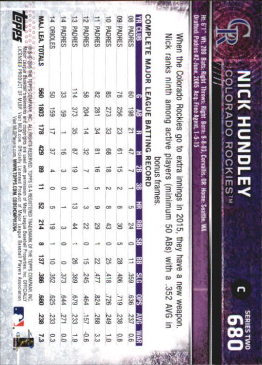 A4813- 2015 Topps Mini BB Card #s 502-701 +Rookies -You Pick- 15+ FREE US SHIP - Picture 337 of 379
