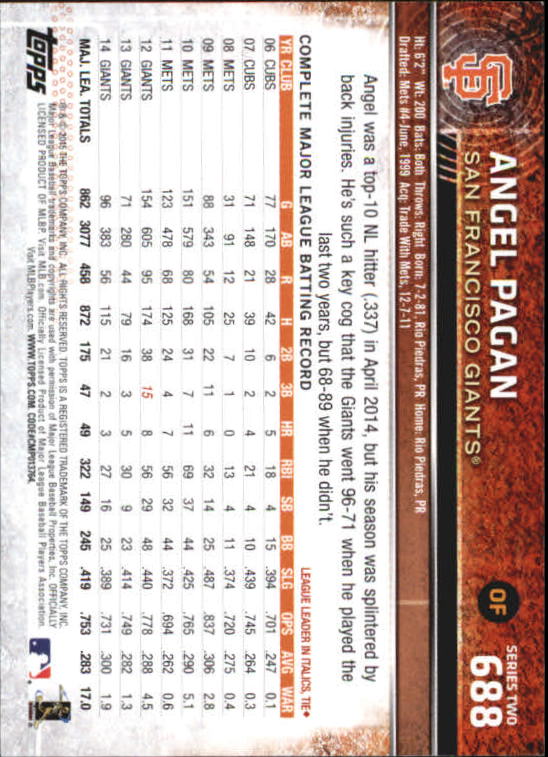 A4813- 2015 Topps Mini BB Card #s 502-701 +Rookies -You Pick- 15+ FREE US SHIP - Picture 353 of 379