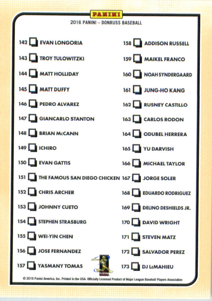 A6821- 2016 Donruss Baseball Cards 1-200 +Rookies -You Pick- 15+ FREE US SHIP - Picture 350 of 351