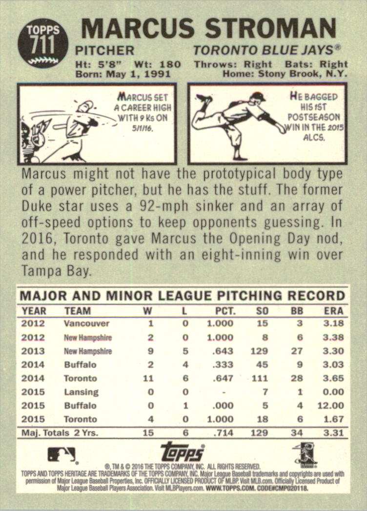 A2856- 2016 Topps Heritage BB #s 492-725 +Rookies -You Pick- 15+ FREE US SHIP - Picture 187 of 201