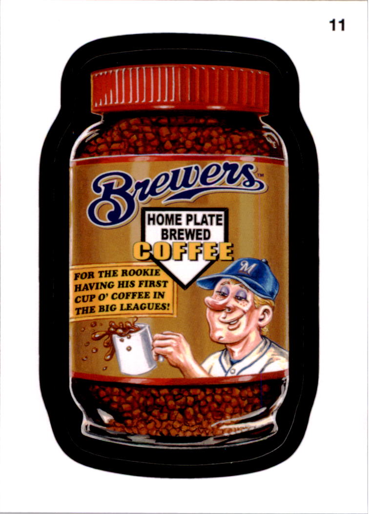 2016 Wacky Packages MLB #11 Brewers Coffee