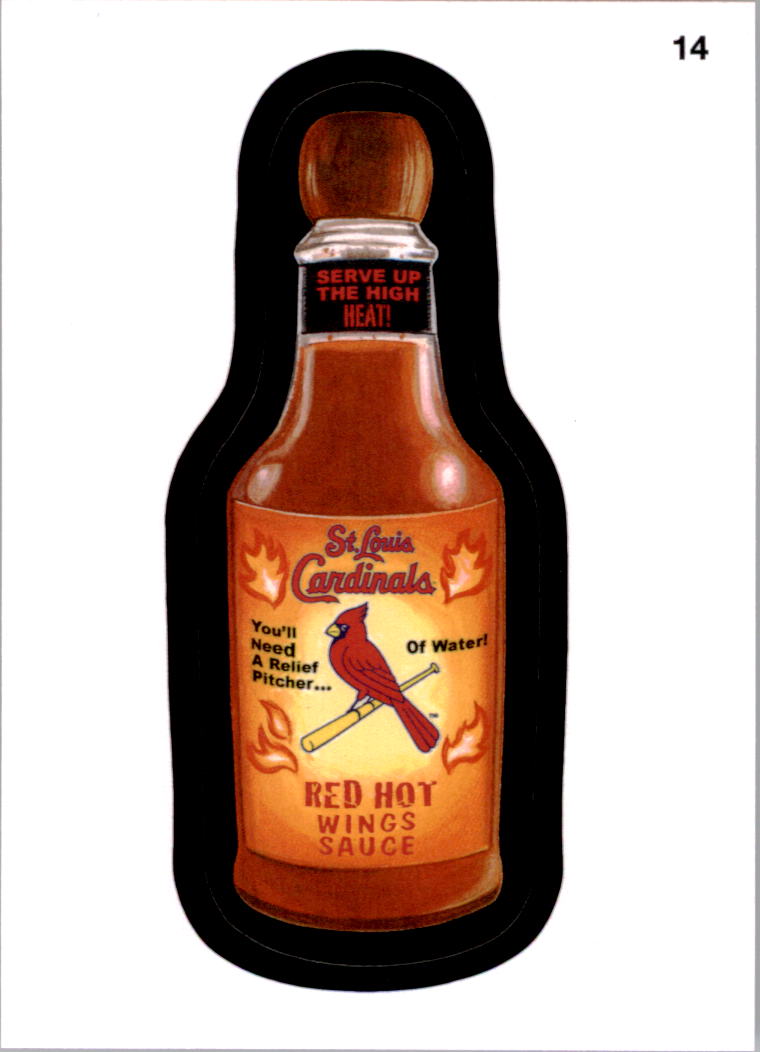 2016 Wacky Packages MLB #14 Cardinals Red Wing Sauce