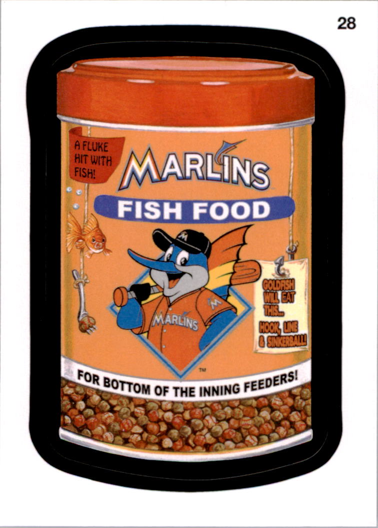 2016 Wacky Packages MLB #28 Marlins Fish Food